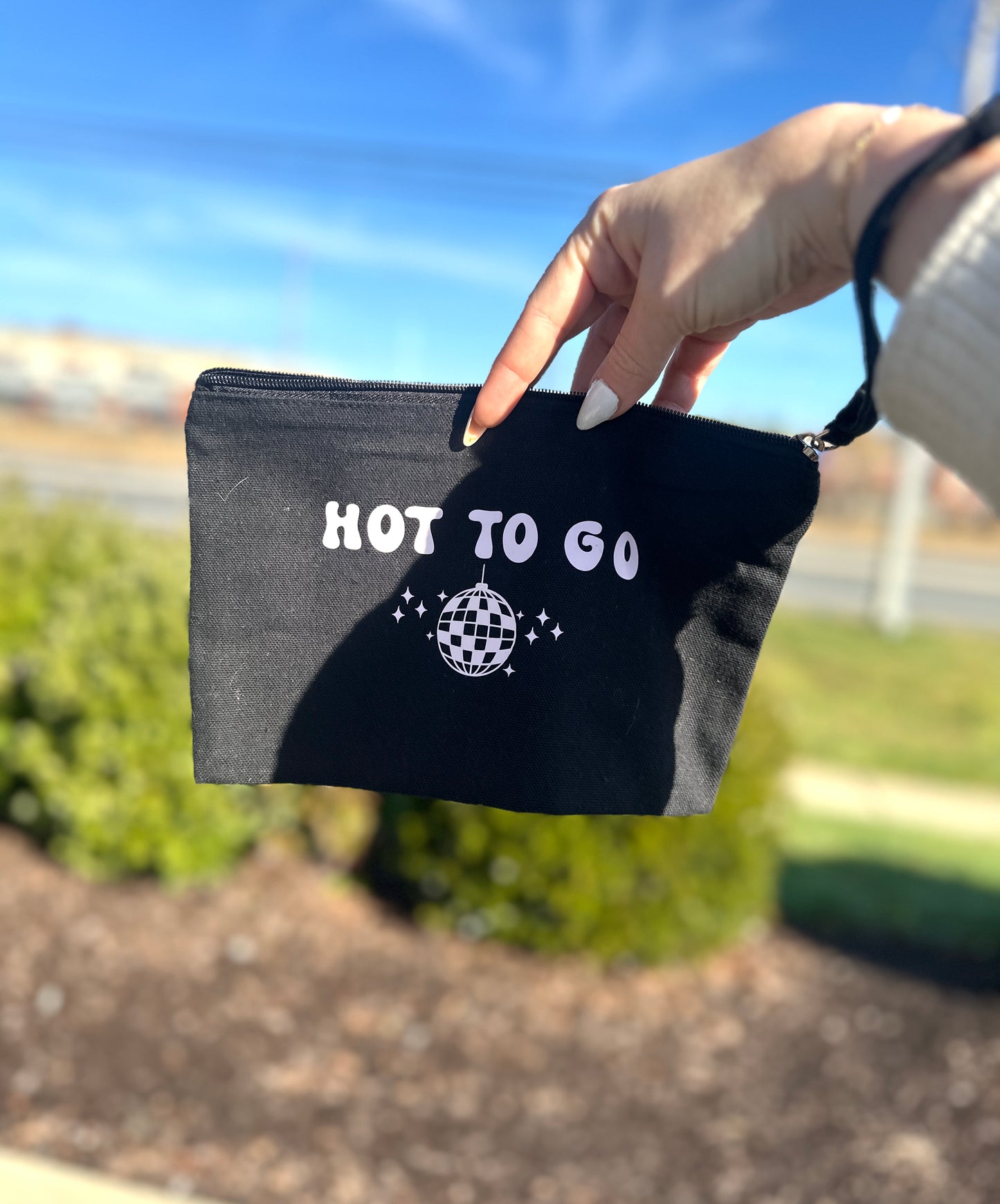 Hot to go canvas wristlet