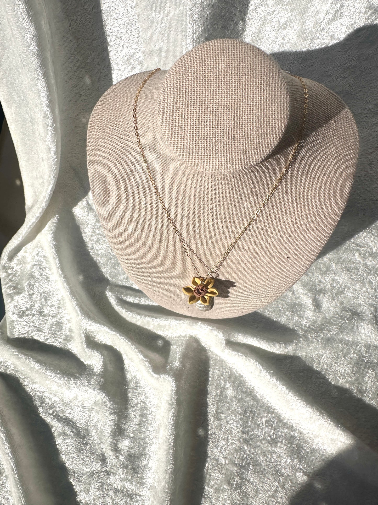 Sunflower vase necklace