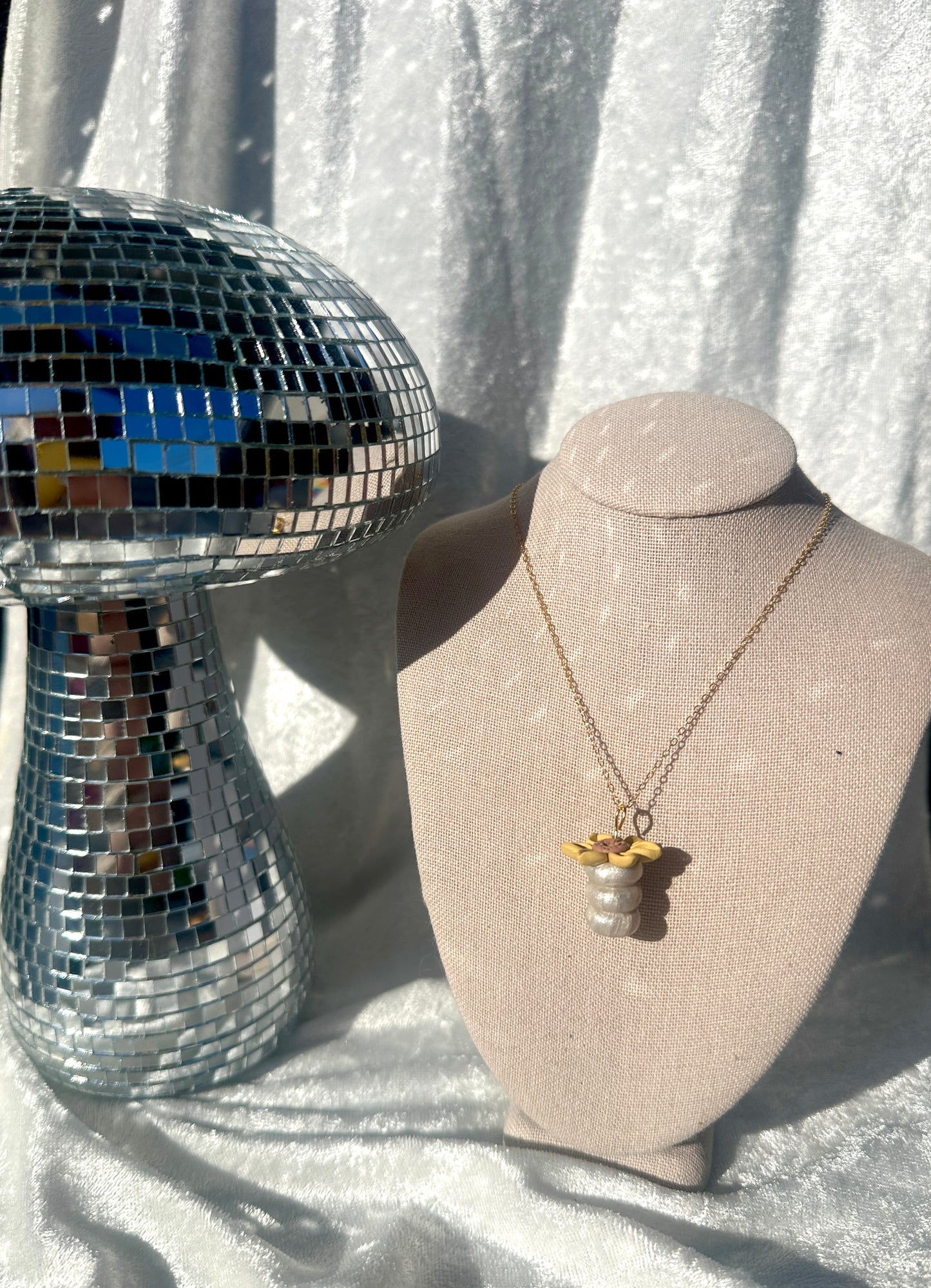 Sunflower vase necklace