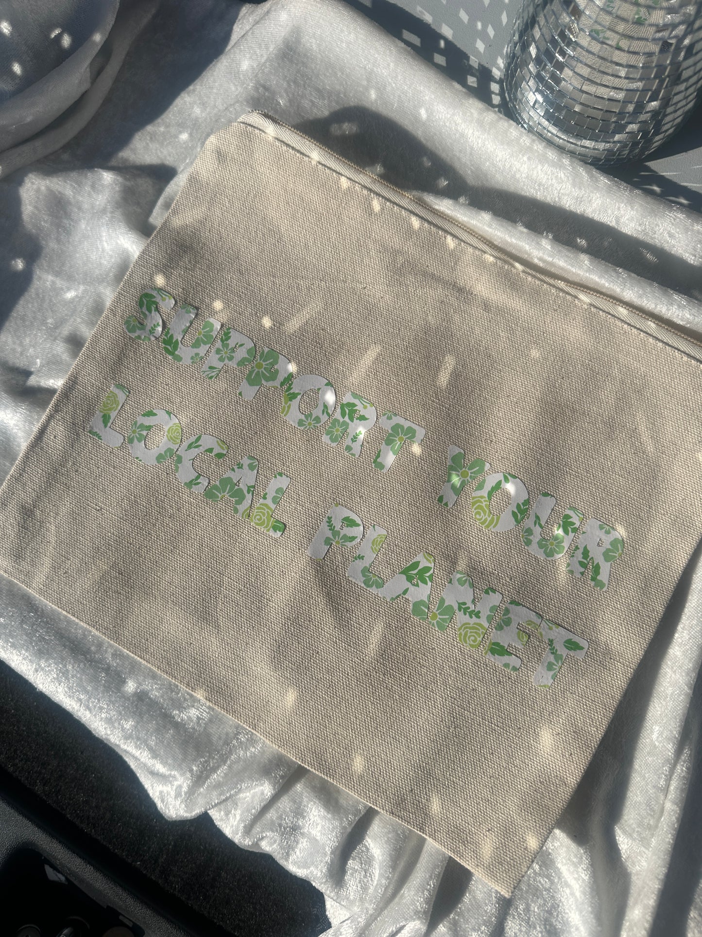 Support your local planet canvas pouch