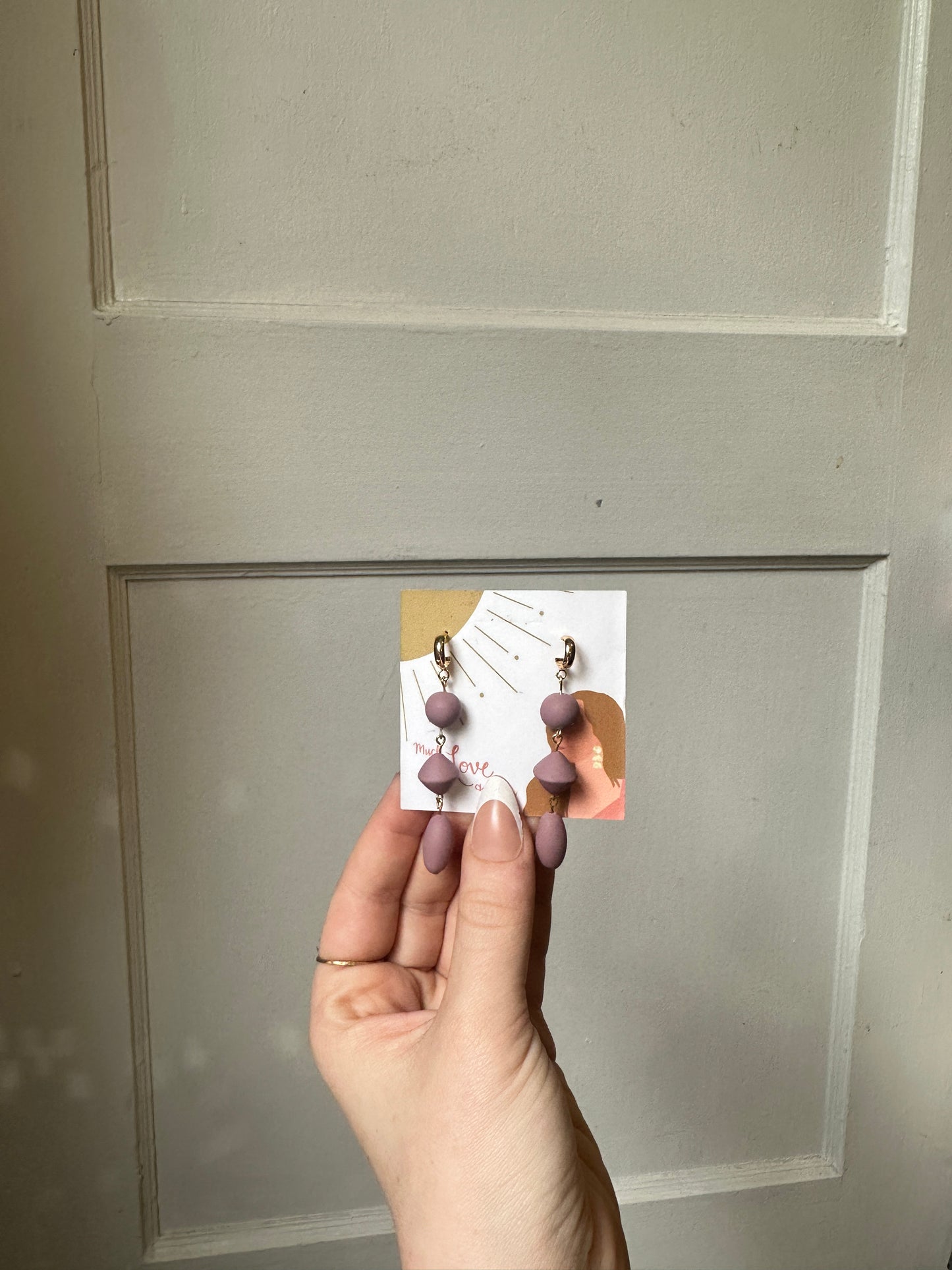 Clay tiered statement earrings