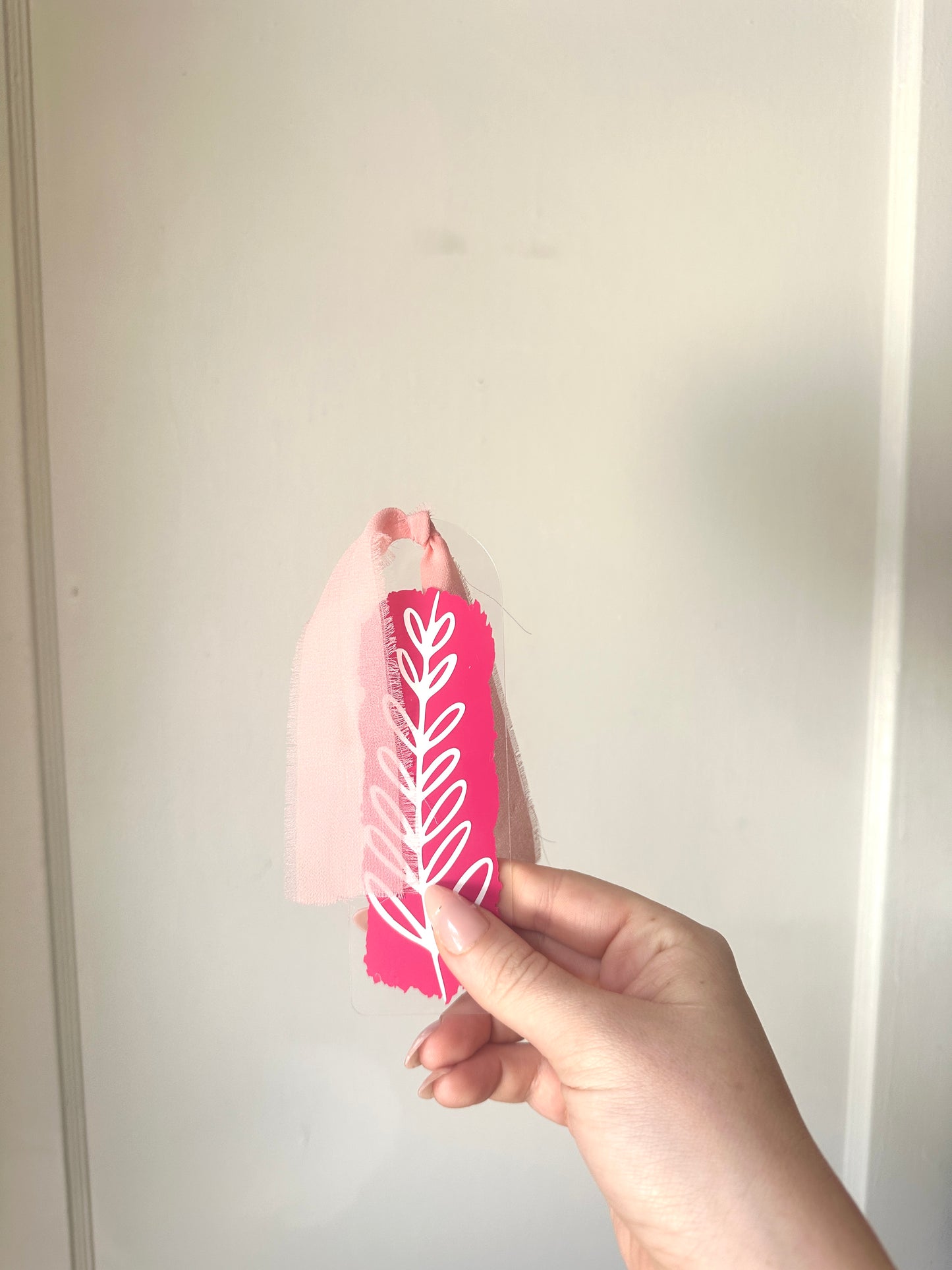 floral acrylic bookmarks with ribbon