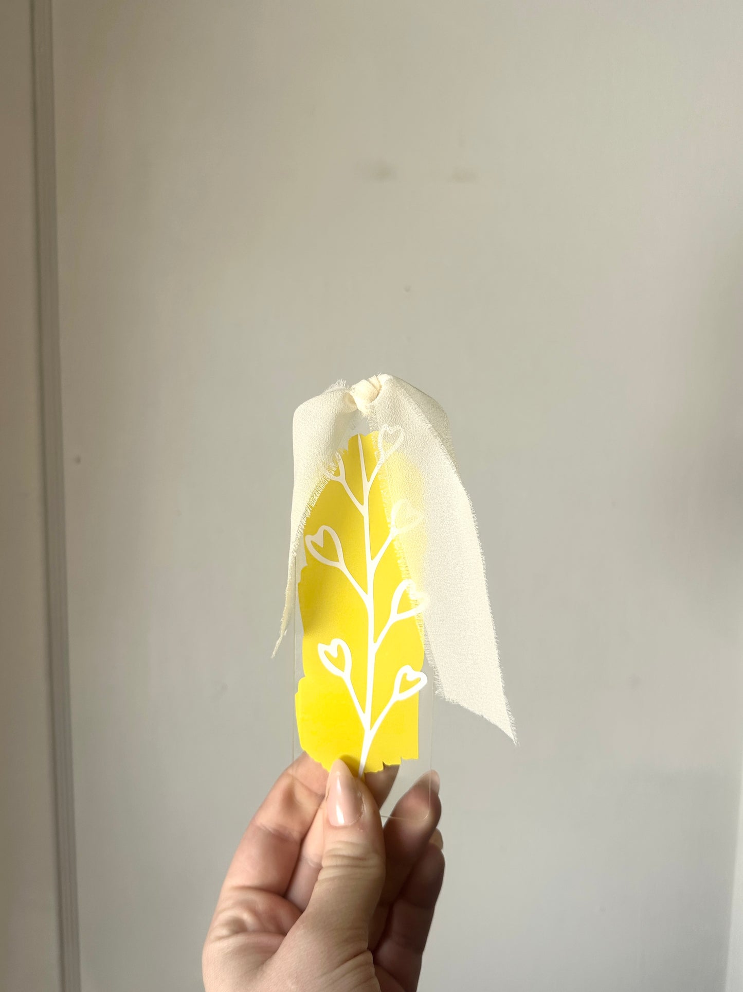 floral acrylic bookmarks with ribbon