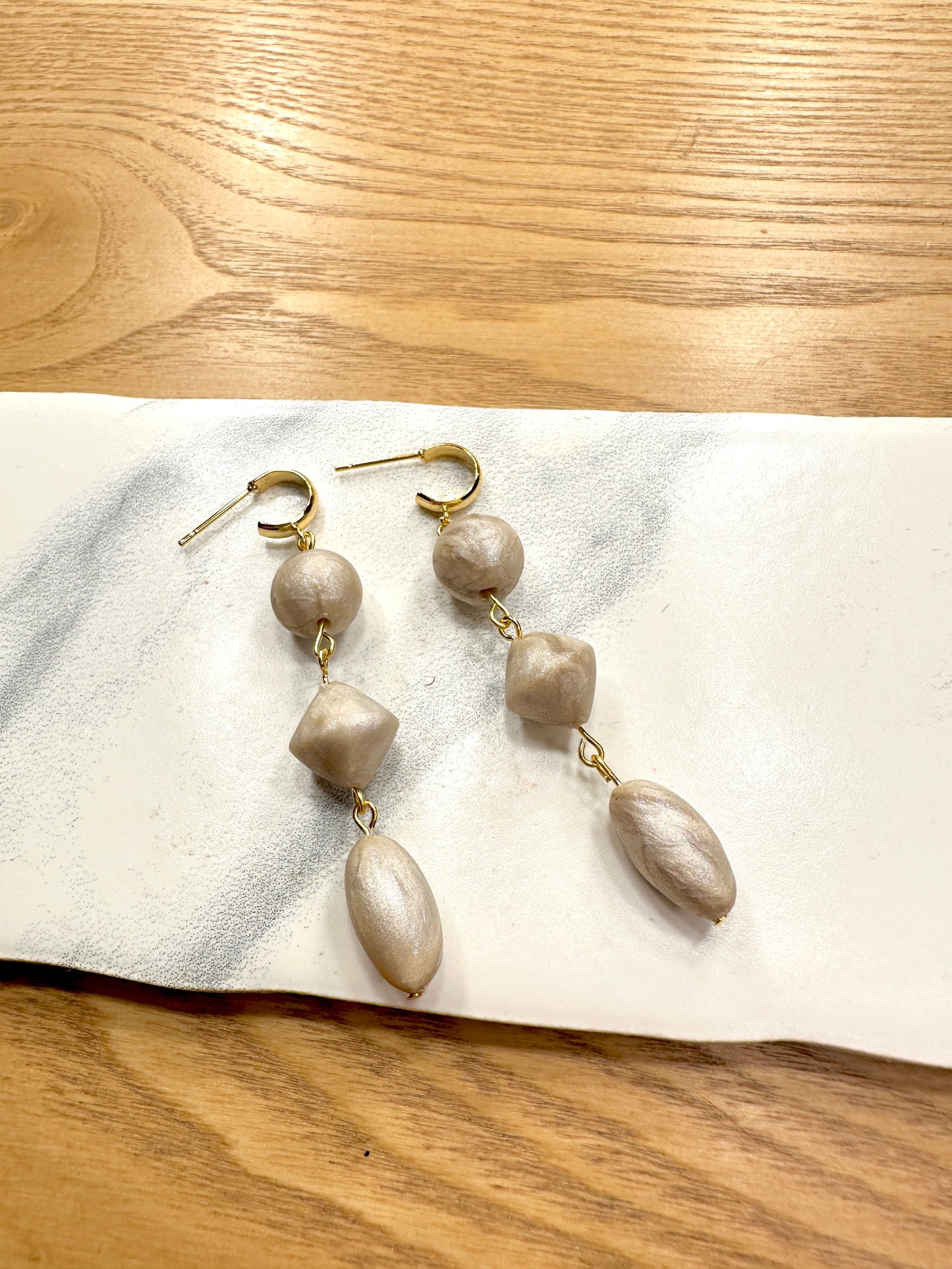 Clay tiered statement earrings