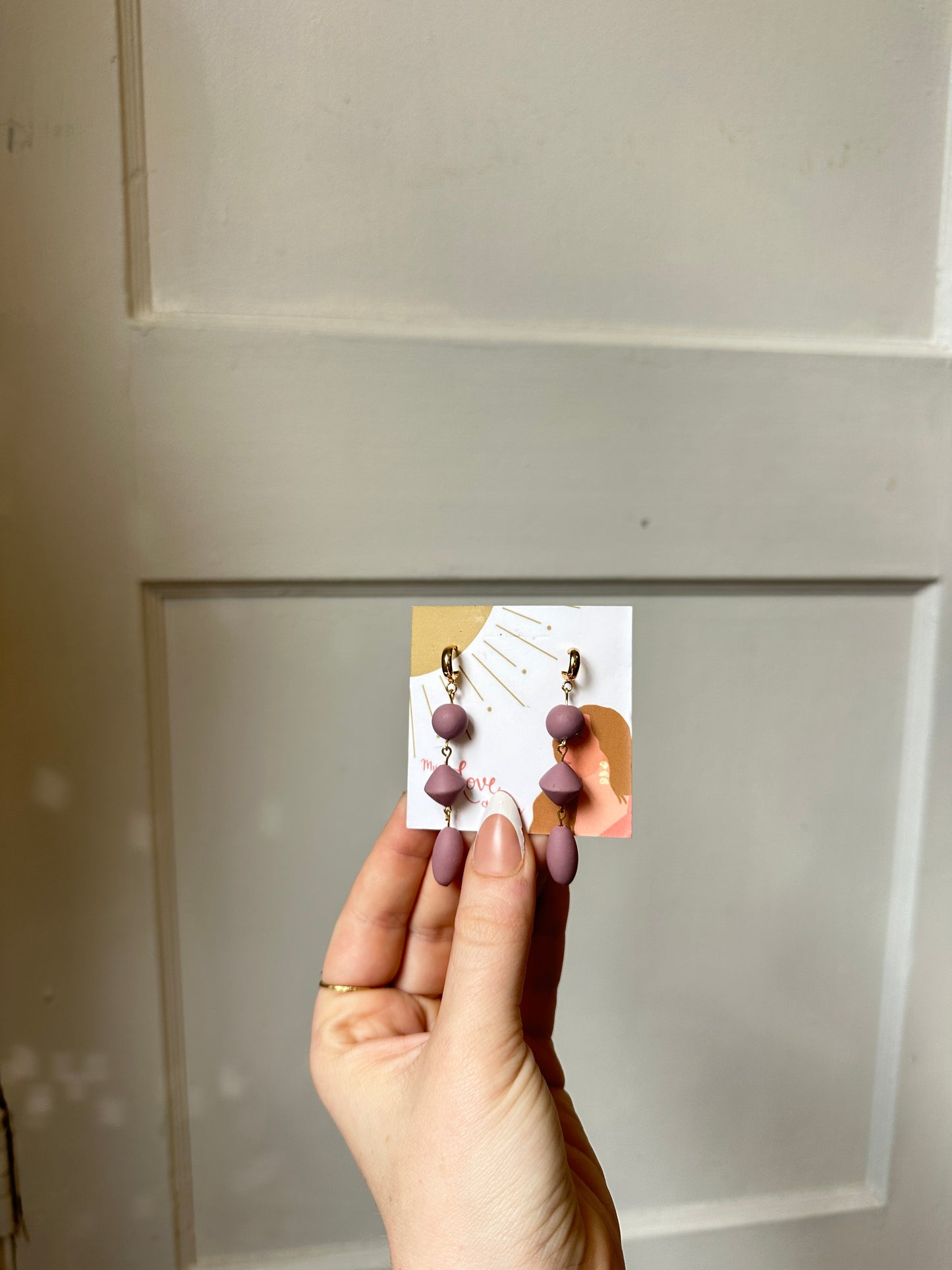 Clay tiered statement earrings