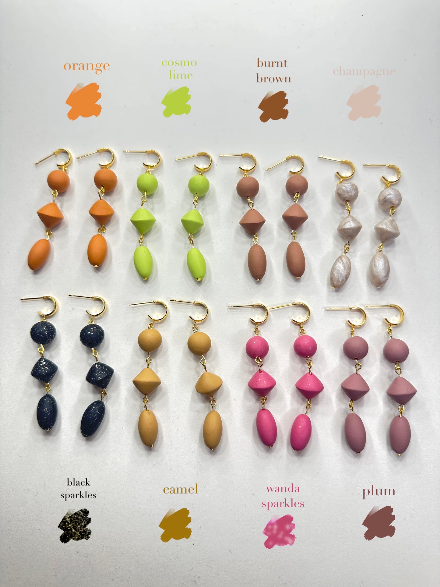 Clay tiered statement earrings
