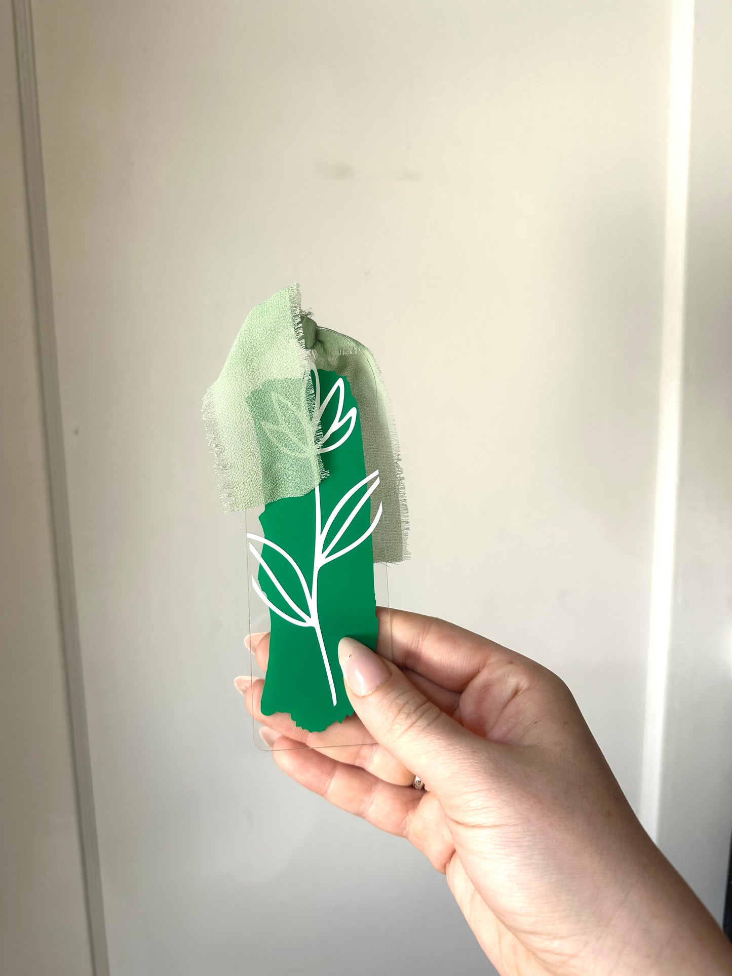floral acrylic bookmarks with ribbon